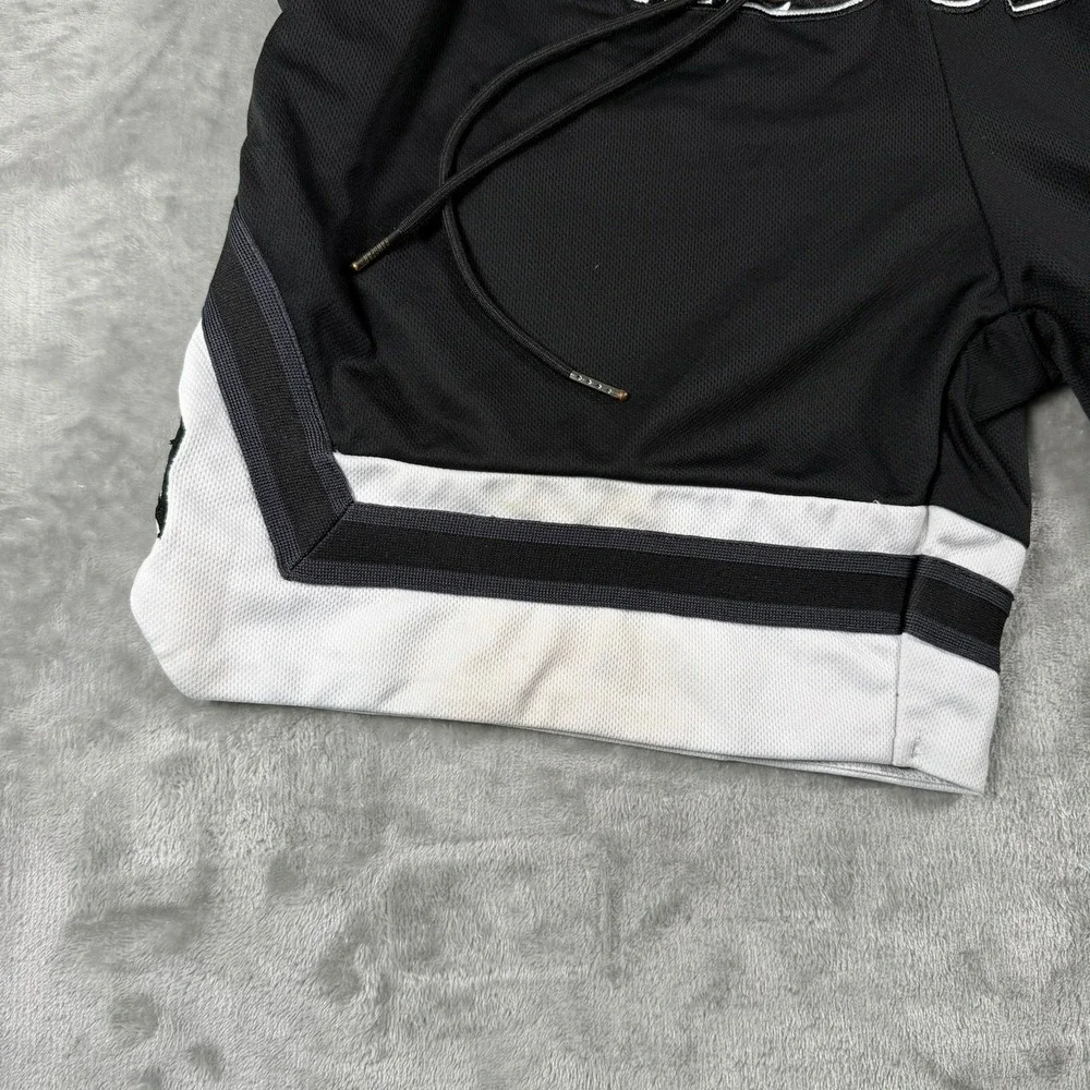 Rawgear Mens Mesh Basketball Shorts Black White Striped Gym Athletic XL